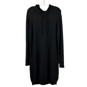 Cozy Co. Women’s Long Sleeve Hooded Midi Sweater Dress Black S New
